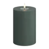 Deluxe Homeart Real Flame LED Bloklys Ø 10 x H 15 cm - Stearin/resin - Jade green