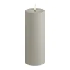Deluxe Homeart Real Flame LED Udendørs Bloklys Ø 7,5 x H 20 cm - Plastik/resin - Sand