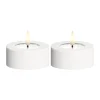 Deluxe Homeart Udendørs LED Fyrfadslys - 2 stk. Ø 6,5 x H 3 cm - Plastik - Hvid