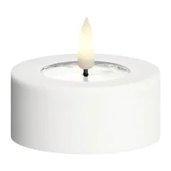 Deluxe Homeart Udendørs LED Fyrfadslys - 2 stk. Ø 6,5 x H 3 cm - Plastik - Hvid