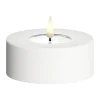 Deluxe Homeart Udendørs LED Fyrfadslys Ø 9 x H 3,8 cm - Plastik - Hvid