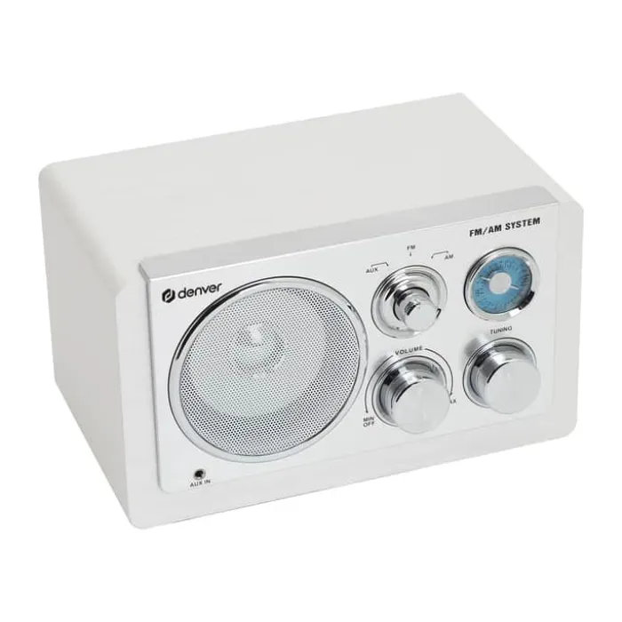 Denver Analog Radio H 13,5 x B 16,4 x L 22,8 cm - AM/FM - Hvid