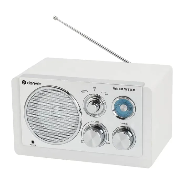 Denver Analog Radio H 13,5 x B 16,4 x L 22,8 cm - AM/FM - Hvid
