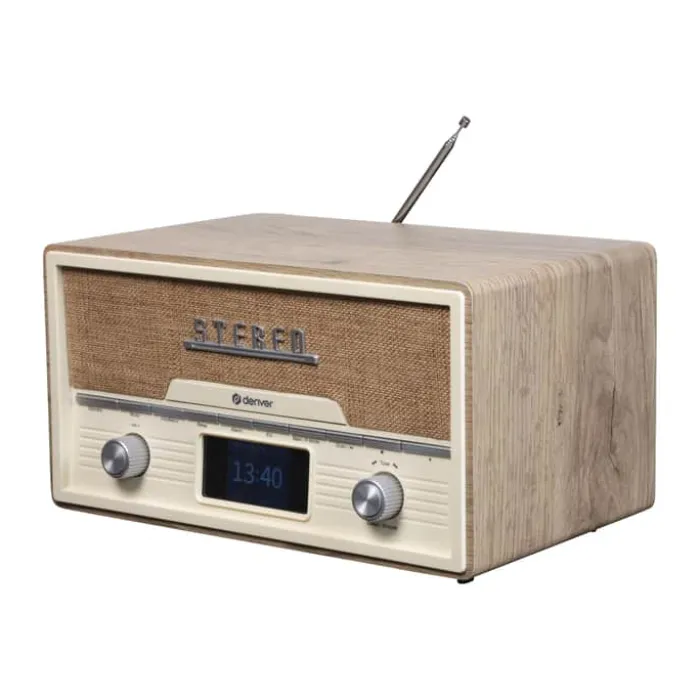 Denver Retro Anlæg MDA-525LW Cd, Bluetooth, DAB og FM - AUX-indgang og USB-port