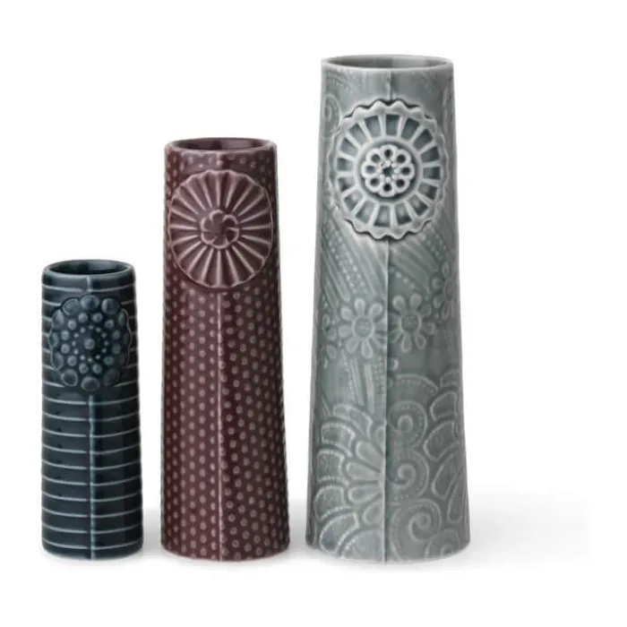 Dottir Pipanella Flock Vase - 3 stk. Porcelæn - Blueberry cake