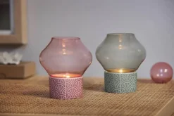 Dottir Pipanella Hurricane Fyrfadsstage Ø 8,8 x H 10 cm - Porcelæn - Blush