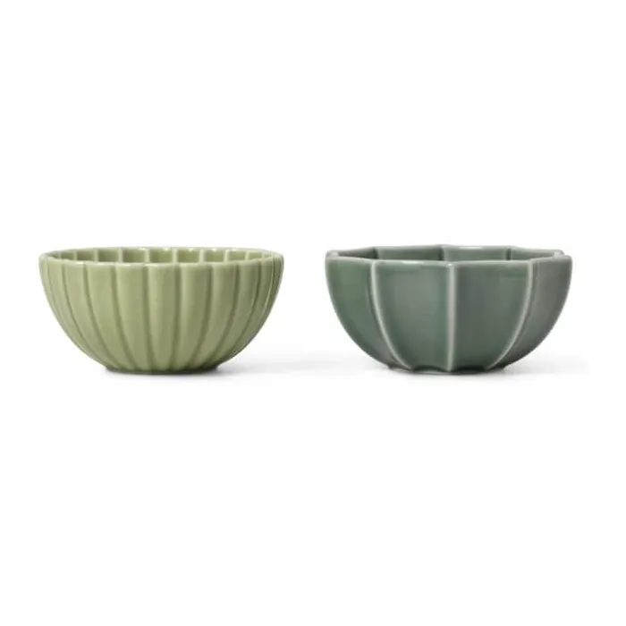 Dottir Samsurium Mini Skålsæt Ø 8,6 cm - Porcelæn - Wasabi/spruce