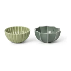 Dottir Samsurium Mini Skålsæt Ø 8,6 cm - Porcelæn - Wasabi/spruce