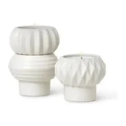 Dottir Samsurium Stabelbar Lysestage - 3 dele Ø 6,8 cm - Porcelæn - Hvid