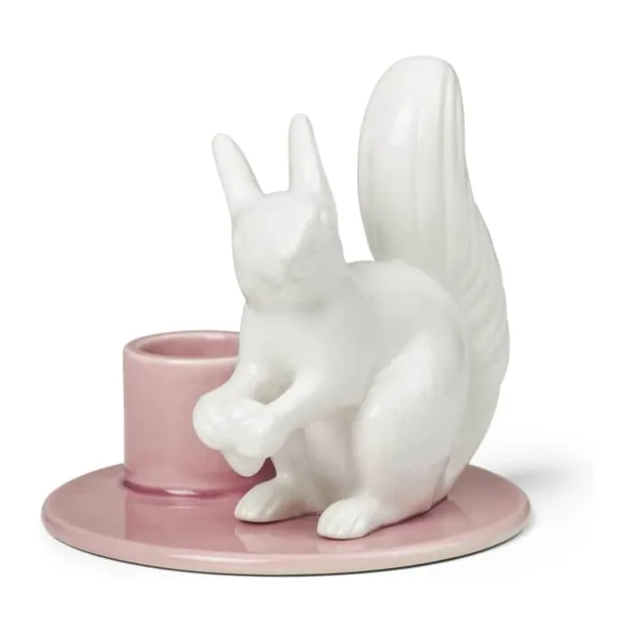 Dottir Sweet StoriesEgern Lysestage H 8,5 cm - Porcelæn - Hvid/blush