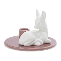 Dottir Sweet Stories Fawn Lysestage H 6,2 cm - Porcelæn - Dusty rose