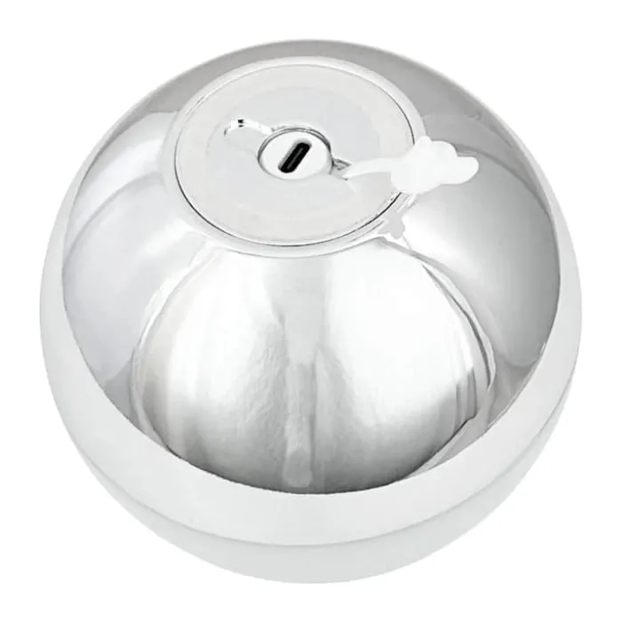 Dyberg Larsen Alba LED Bordlampe Ø 11 x H 11 cm - Plastik - Hvid/krom