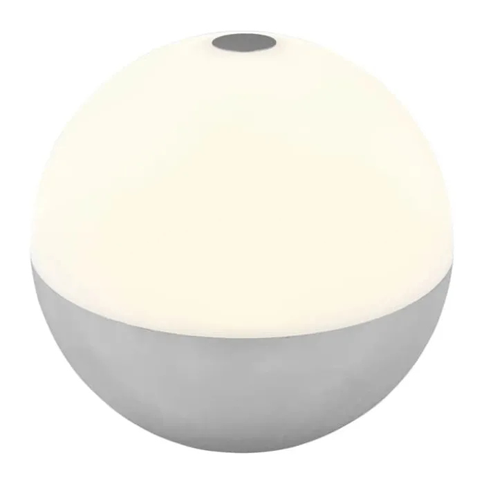 Dyberg Larsen Alba LED Bordlampe Ø 11 x H 11 cm - Plastik - Hvid/krom