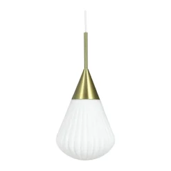 Dyberg Larsen Ballon Pendel Ø 21 x H 43 cm - Glas/metal - Opal/messing