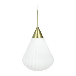 Dyberg Larsen Ballon Pendel Ø 33 x H 58 cm - Glas/metal - Opal/messing