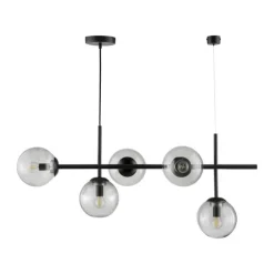 Dyberg Larsen Como Aflang Pendel H 39 x L 93 cm - E14 - Røg/sort