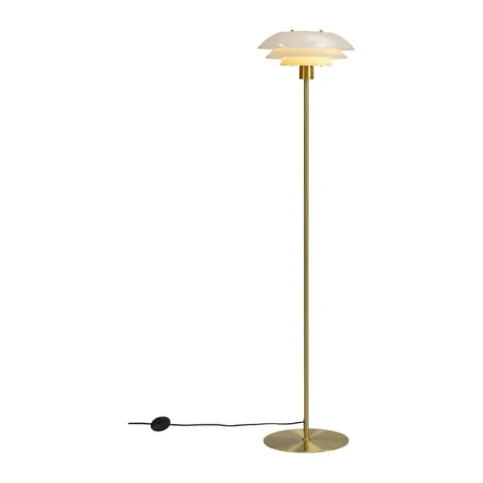 Dyberg Larsen DL31 Gulvlampe H 113 cm - Glas/metal - Opal/messing