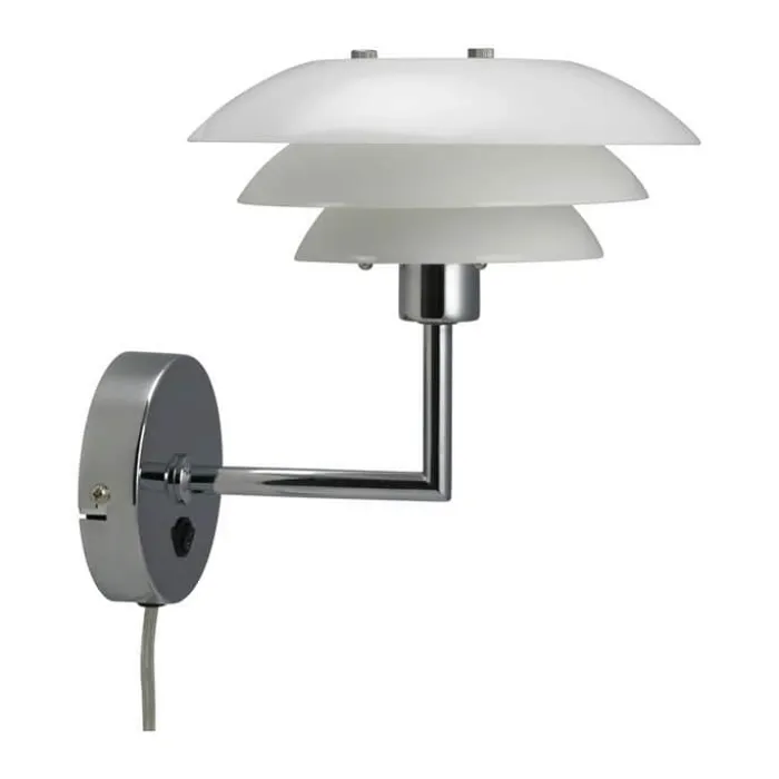 Dyberg Larsen DL20 Væglampe H 20 x Ø 20 cm - G9 - Opal/krom