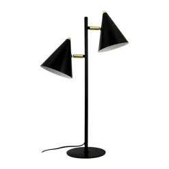Dyberg Larsen French collection Rouen Bordlampe Ø 40 x H 64 cm - Inkl. 2 skærme - Sort