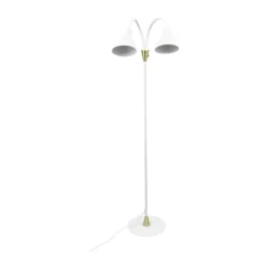 Dyberg Larsen Lilje Gulvlampe H 135 cm - Metal - Hvid/messing