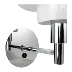 Dyberg Larsen Morph væglampe H 23,3 x L 24,5 cm - Glas/metal - Opal/krom