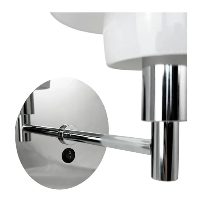 Dyberg Larsen Morph væglampe H 23,3 x L 24,5 cm - Glas/metal - Opal/krom