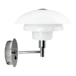 Dyberg Larsen Morph væglampe H 23,3 x L 24,5 cm - Glas/metal - Opal/krom