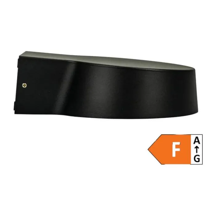 Dyberg Larsen Neptun Udendørs Væglampe H 6 x B 16,2 x L 19,2 cm - Integreret LED - Mat sort