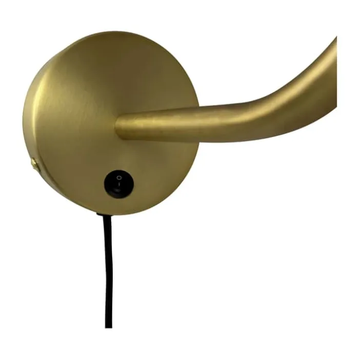 Dyberg Larsen Oulu Væglampe H 27 x L 26 cm - Metal - Sort/messing