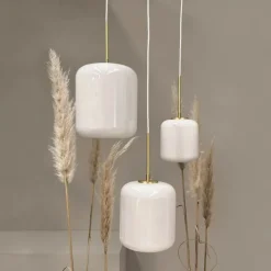 Dyberg Larsen Silvia Pendel Ø 15 x H 15 cm - Glas/metal - Opal/messing