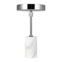 Dyberg Larsen Starlight Bordlampe Ø 14 x H 25 cm - Metal - Krom/hvid marmor