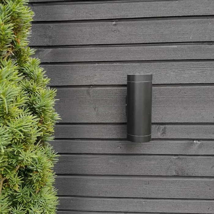 Dyberg Larsen Stege Udendørs Væglampe H 20,8 cm - Aluminium/PVC - Sort