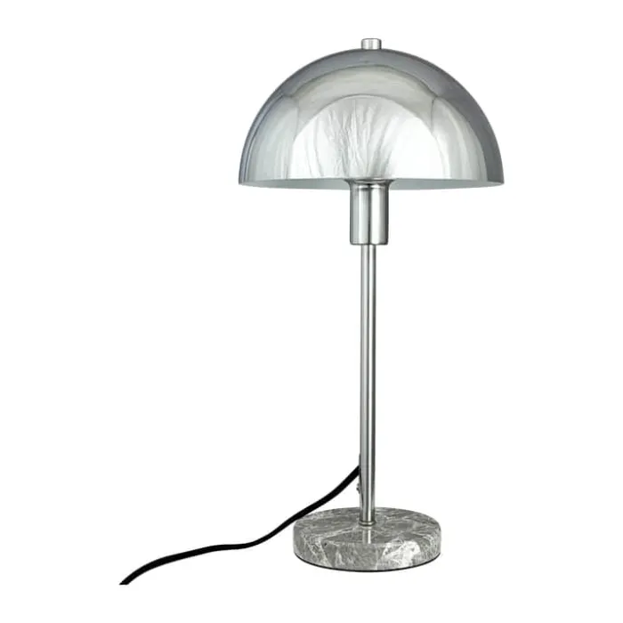 Dyberg Larsen Stockholm LED Bordlampe Ø 20 x H 30 cm - Integreret LED - Krom/marmor