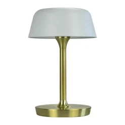 Dyberg Larsen Valencia LED Bordlampe Ø 20 x H 30 cm - G9 - Mat hvid/messing