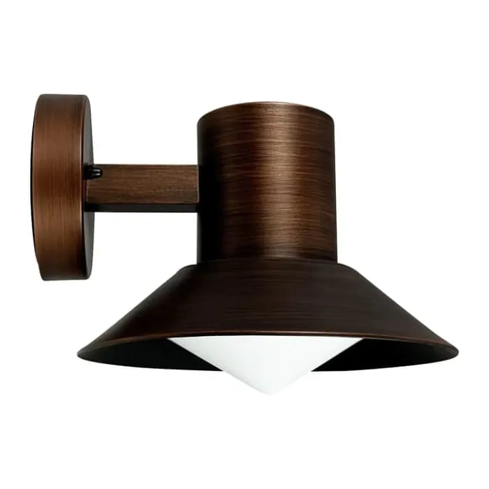 Dyberg Larsen Venice Udendørs Væglampe H 15 cm - Aluminium/glas - Kobber