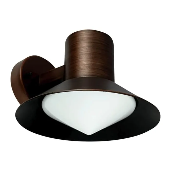 Dyberg Larsen Venice Udendørs Væglampe H 15 cm - Aluminium/glas - Kobber