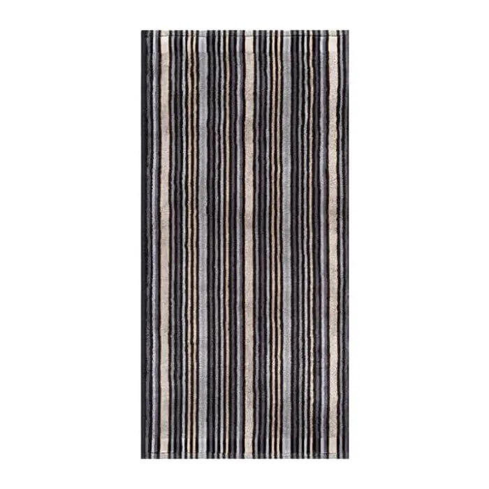 Egeria Stripes Håndklæde - 4 stk. B 50 x L 100 cm - Bomuld - Anthracit
