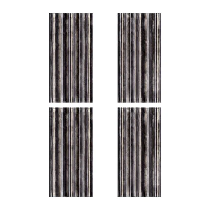 Egeria Stripes Håndklæde - 4 stk. B 50 x L 100 cm - Bomuld - Anthracit