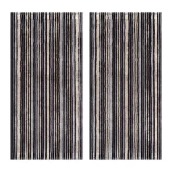 Egeria Stripes Håndklæde - 2 stk. B 70 x L 140 cm - Anthracit