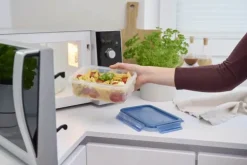 Emsa Clip & Close ECO Opbevaringssæt - 3 stk. 0,8 liter - Plastik - Klar/blå