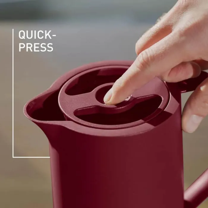 Emsa Motiva Termokande 1 liter - Plastik/glas - Mørkerød