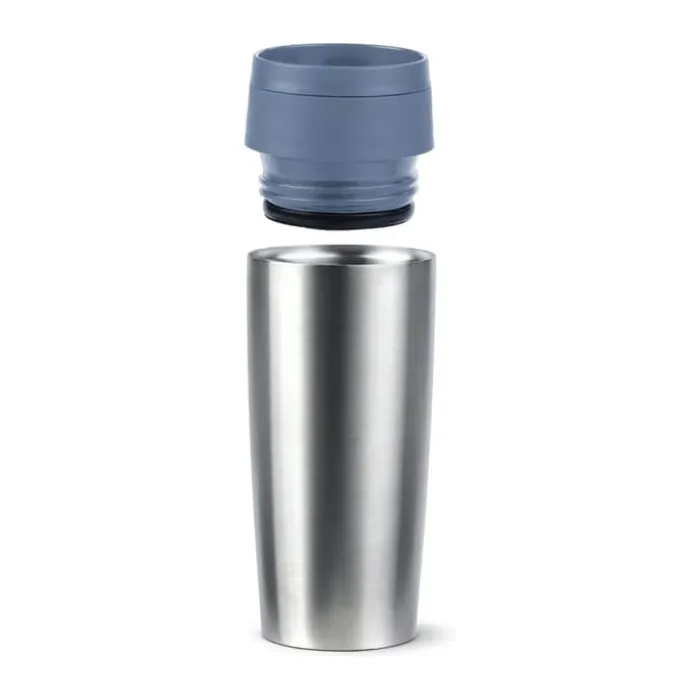 Emsa To-Go Classic Rejsekrus 0,36 liter - Plastik - Sølvfarvet/blå