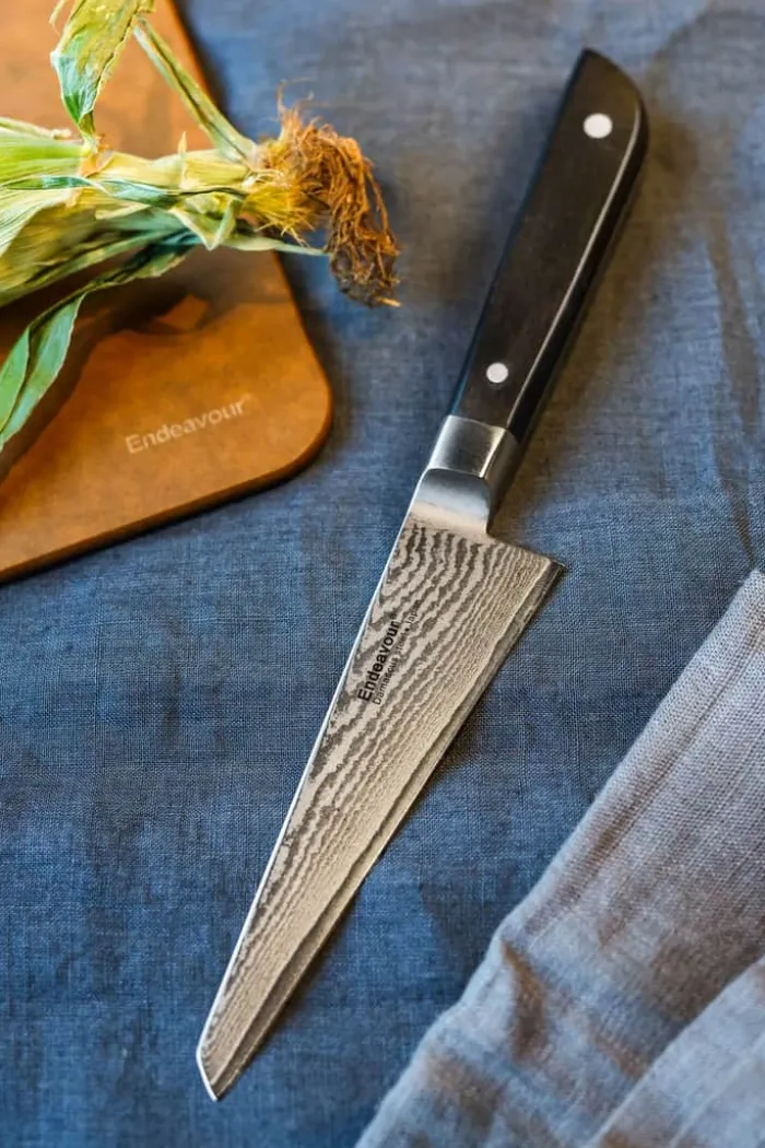 Endeavour Honesuki Kniv L 13 cm - Damaskusstål