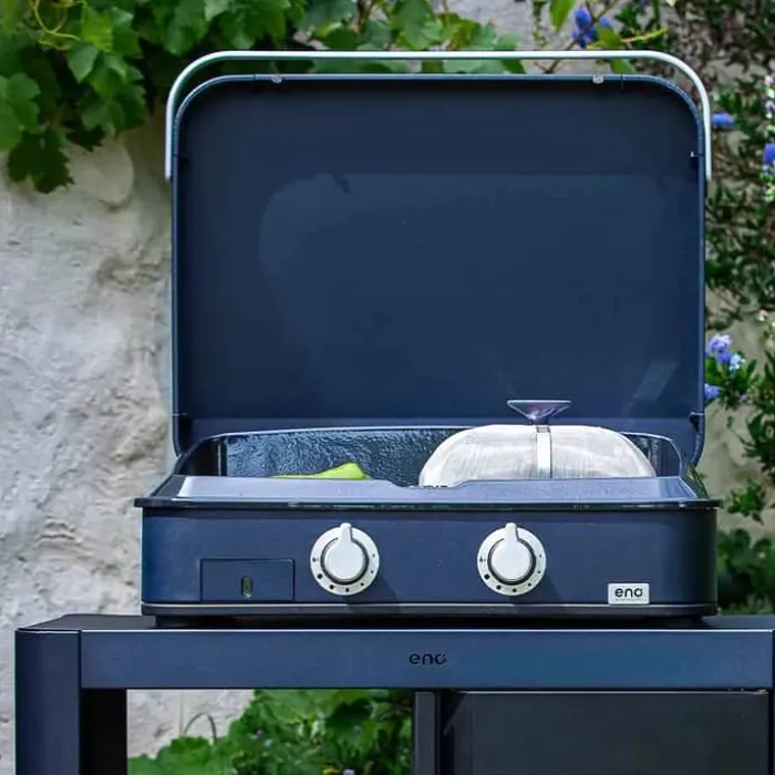 Eno Plancha Enosign Plancha Gasgrill 2 brændere - 65 cm stegeflade - Marineblå