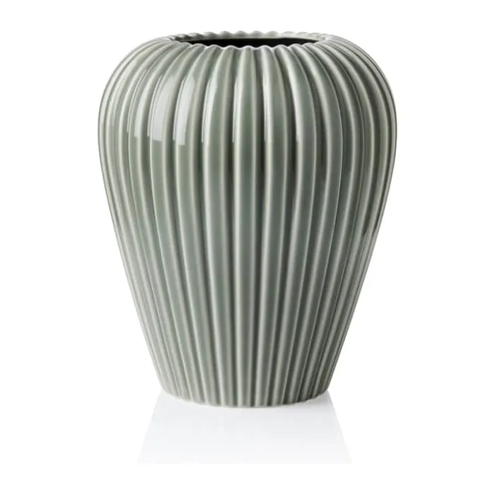 erik bagger a/s Eslau Lilje Vase H 25 cm - Fajance - Grøn