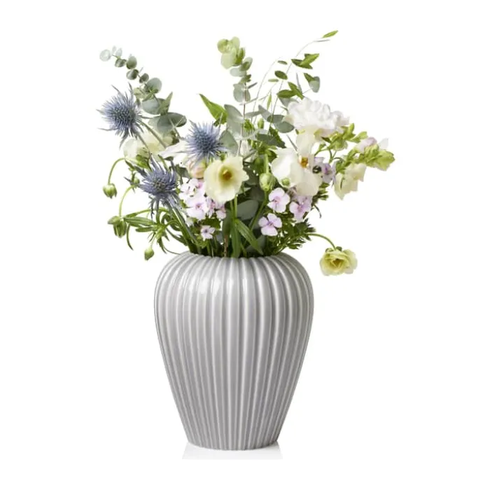erik bagger a/s Eslau Lilje Vase H 20 cm - Fajance - Grå