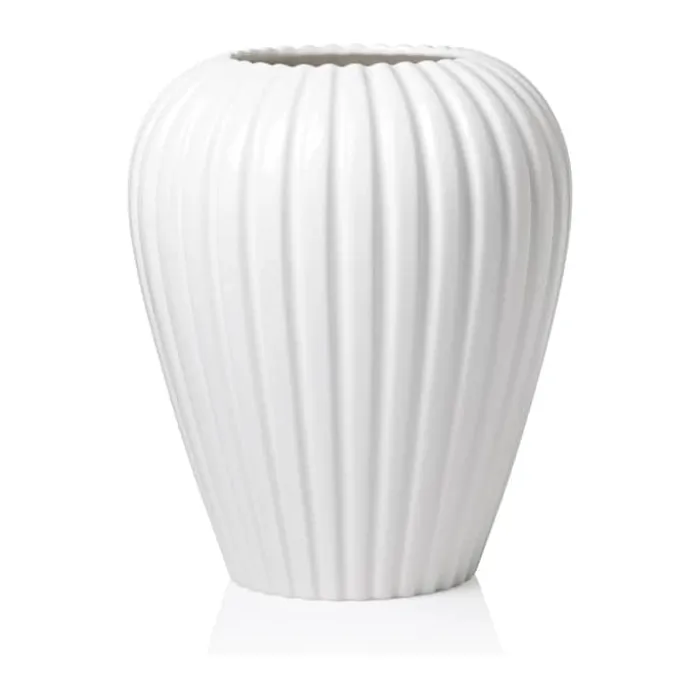 erik bagger a/s Eslau Lilje Vase H 20 cm - Fajance - Hvid