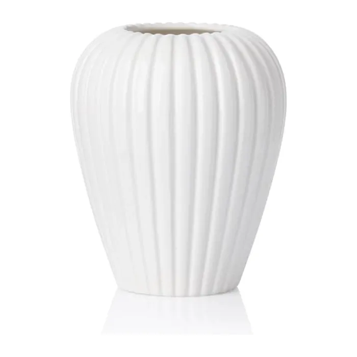 erik bagger a/s Eslau Lilje Vase H 15 cm - Fajance - Hvid
