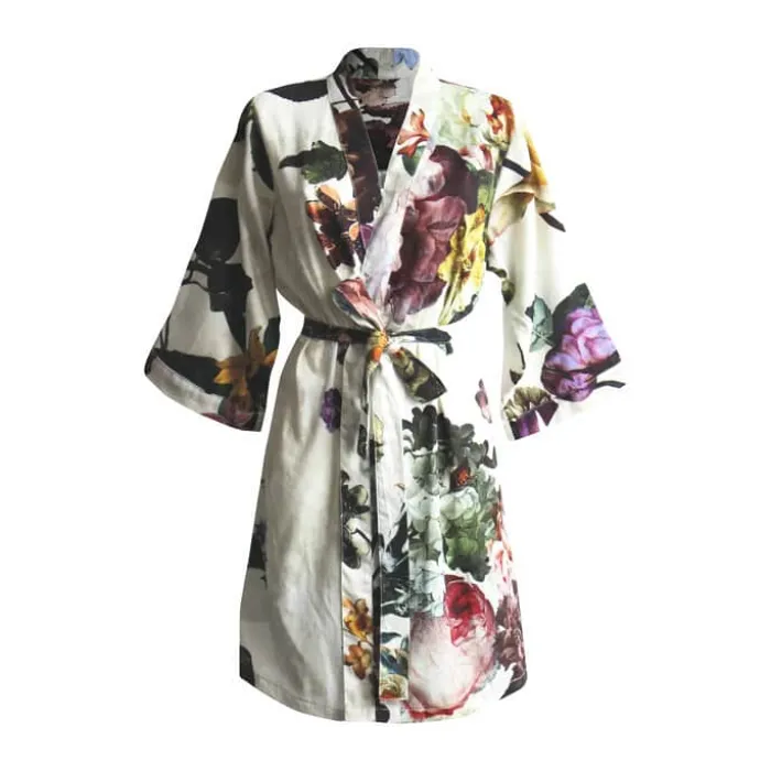 Essenza Fleur Kimono S - Bomuldssatin - Ecru