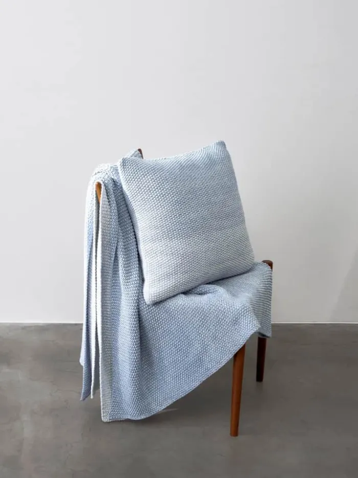 Essenza Nordic Knit Pyntepude B 50 x L 50 cm - Bomuld - Denim Blue